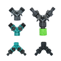 3/4 Inch Garden Tap Water Splitter Y-Type 2-Way Conector Irrigation Valve Drip Irrigation Adapter Cranes For Garden 1pcs