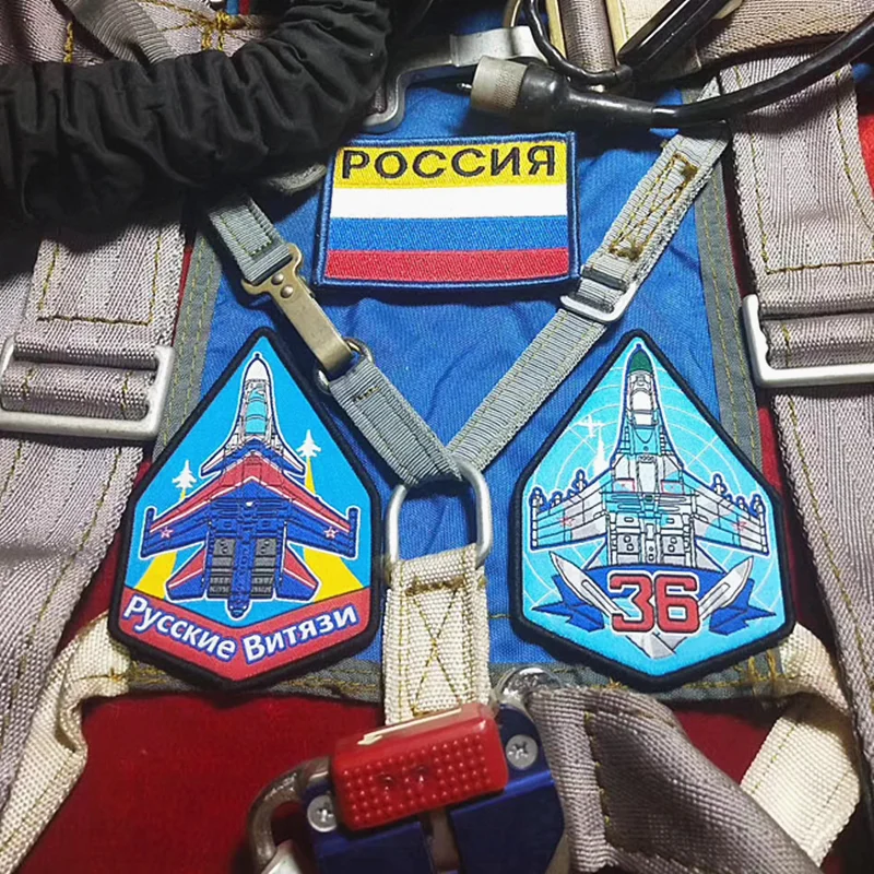 TOP GUN F18 F14 Fighter Embroidery Patches SU27 MIG 29 Boom H-6K J20 J15 Outdoor Tactics Badge Russian Flying Armband for Bag