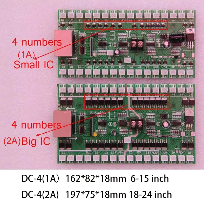 Imagem -03 - Números Cartão de Motorista para o Preço do Óleo de Gás Placar Tempo Led Dígitos Módulo Cartão de Controle com Cartão de Controle Dc4 1a