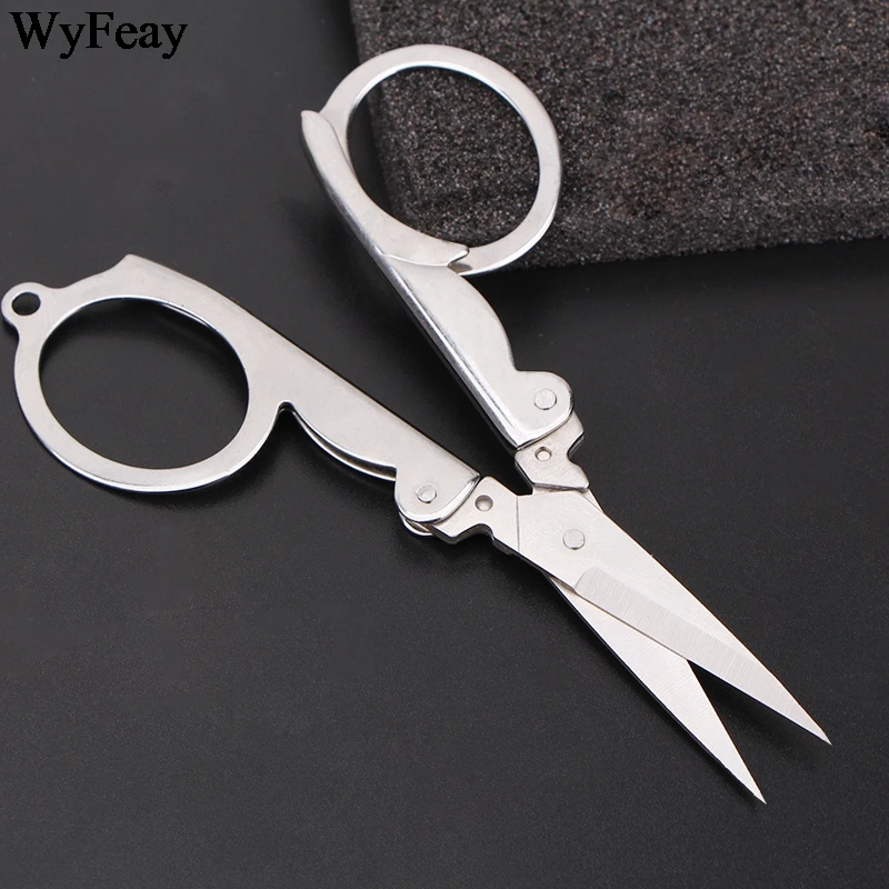 Multifunction Folding Scissors Pocket Travel Small Crafts Sharp Blade Emergency Foldable Travel Scissors Thread Tailor Scissors