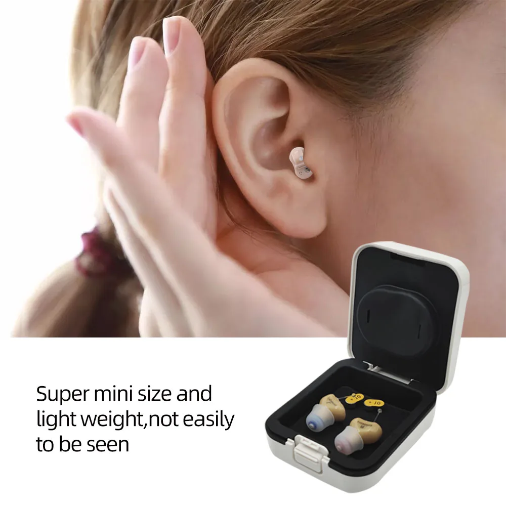 Invisible Hearing Aid Audifonos for Deafness/Elderly  Adjustable  Mini  Sise Inner Ear  Hearing Amplifier Best Sound Amplifier