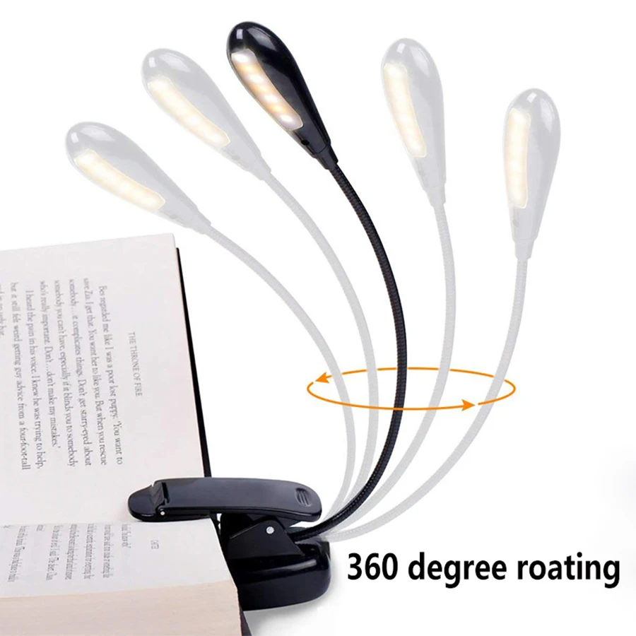 Fine Portable Travel Book Reading Light Lamp 3 Level Warm/Cool White LED Clip Booklight Reading Lamp Creative LED Night Light