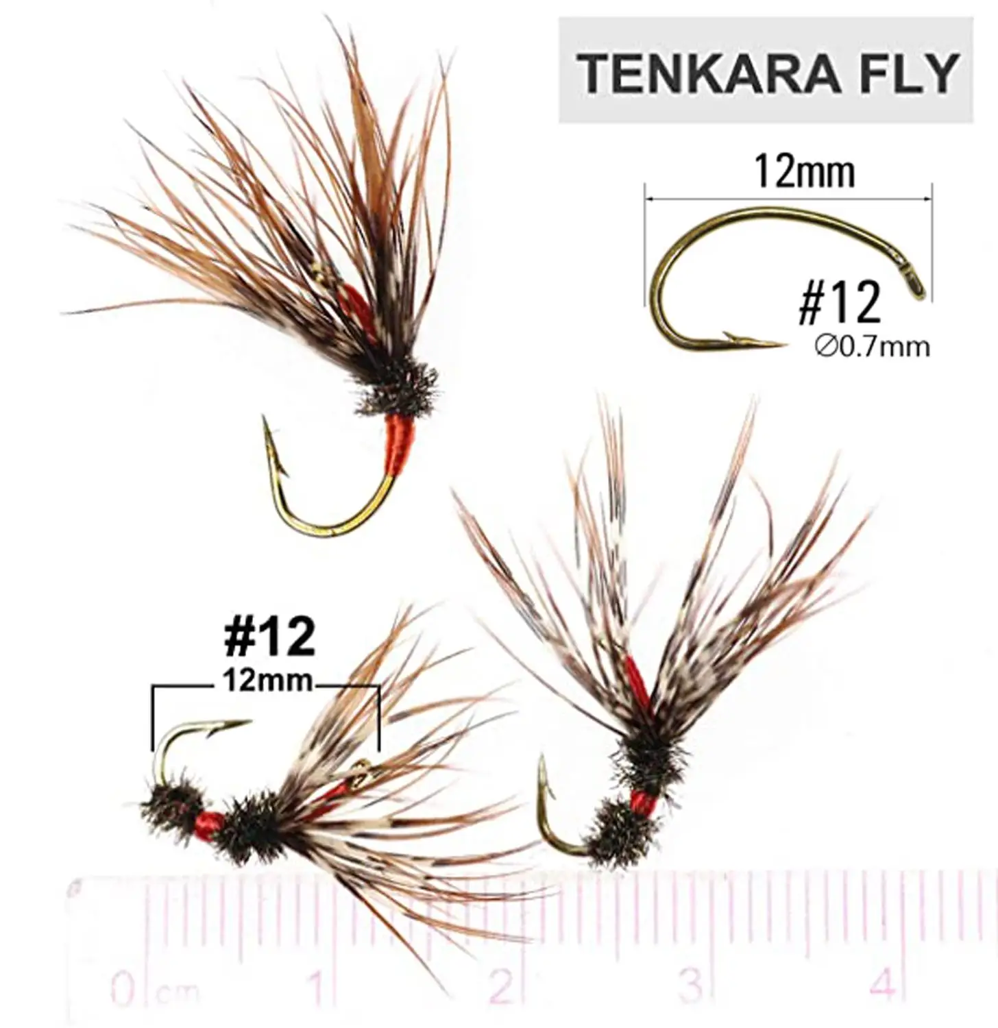 Wifreo 24pcs/box Tenkara Flies with Waterproof Fly Box Size 12 Barbed Hook Tenkara Fishing Fly Lure Baits