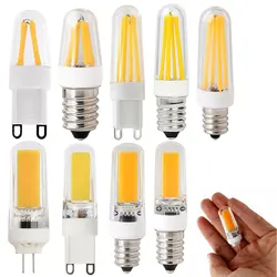 Bombilla LED de cristal de silicona para iluminación colgante, foco de reemplazo de lámpara halógena, Mini G4, G9, E12, E14, 4W, 8W, 9W, regulable