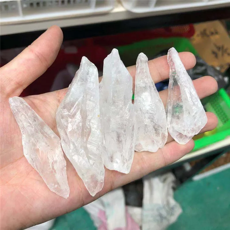 

Crystal Minerals Gemstone Natural White Clear Quartz Crystals Point Rough Raw Specimen For Home Decoration