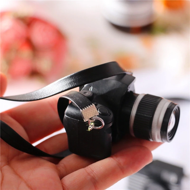 Newborn Photography Props Mini Camera 1/12 Dollhouse Miniature Vintage Retro Camera Toy Babies Accessories