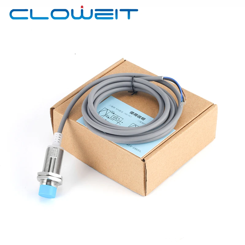 Cloweit LM18 Inductive Proximity Sensor Metal Detection Approach Switch IP68 1000Hz 16mm/10mm/8mm/5mm Distance NPN DC12/24V PLC
