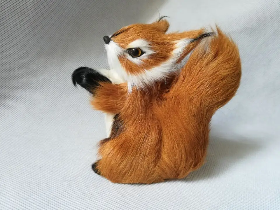 Real Life Toy Squirrel Model 12x11cm Hard Polyethylene & Furs Handicraft Home Decoration Baby Toy Christmas Gift