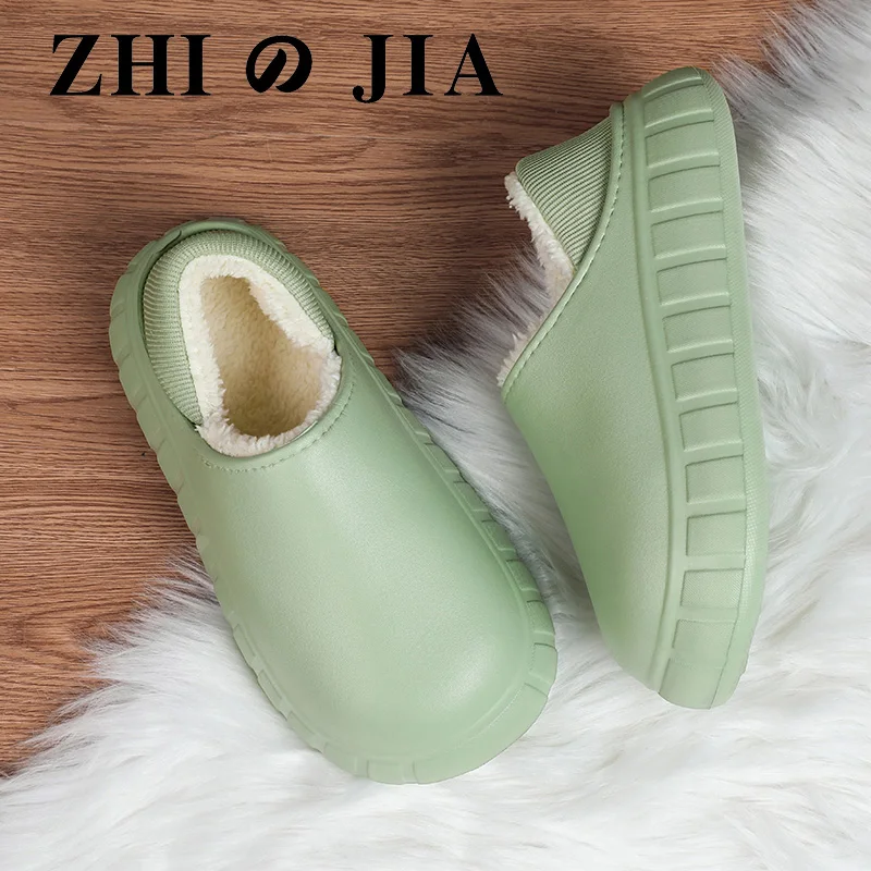 The New Men Women Winter Slippers Fur Slippers Warm Fuzzy Plush Garden Clogs Mules Slippers Home Indoor Couple Soft Slippers