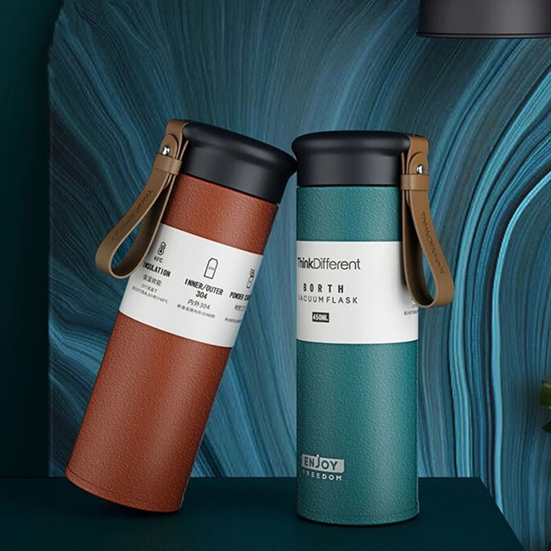 Travel Insulated Bottle 304 Stainless Steel Vacuum Flask 450ml Water Thermos Bottle Coffee Tumbler Vasos Termico Quality Thermal