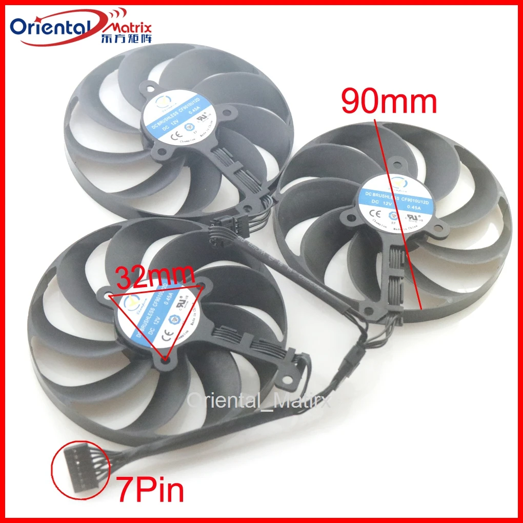 

3pcs/lot CF9010U12D 12V 0.45A 90mm For ASUS RTX3090 RTX3080 RTX3070 RTX3060 TUF GAMING Graphics Card Cooling Fan