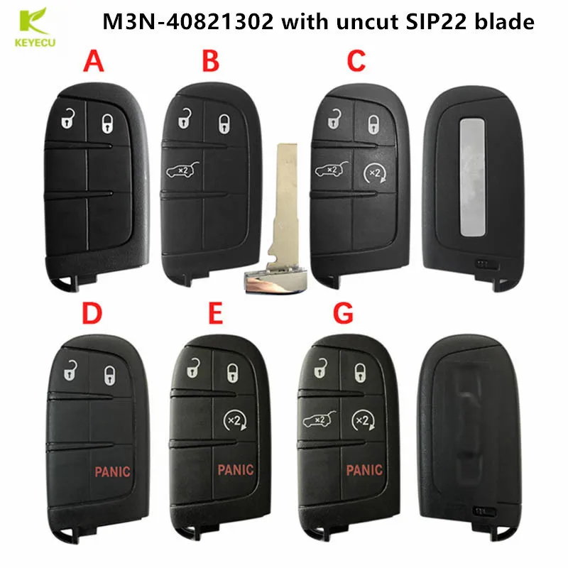 

KEYECU Replacement Smart Proximity Key Shell Case 2/3/4/5B for Jeep Compass 2017-2021,for 2015-2021 JEEP RENEGADE M3N-40821302