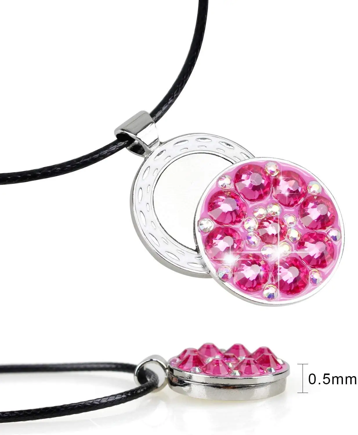 Kofull – marqueur de balle de Golf en cristal, avec collier de Golf pour dames/filles, cadeau de Golf et accessoires de Golf, 3 couleurs au choix