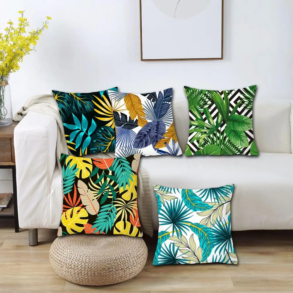 Fashion Cushion Case  Shrink Resistant Lightweight Cushion Slipcover  Decorative 18 Inch Tropical Cushion Slipcover