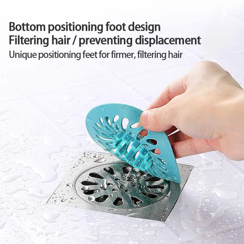 1Pc4colors Anti-clogging Hair Filter Floor Drain Cover Household Kitchen Sink Residue Filter Bathroom Sewer Hair Deodorant Drain