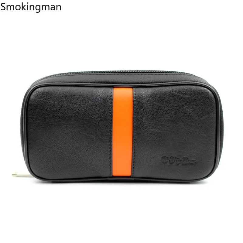 Leather Pipe Bag Bag Black/Brown Lychee Pattern Tobacco Bag Portable Pipe Accessories Smoking Set Tobacco Bag Kit pipe pipes