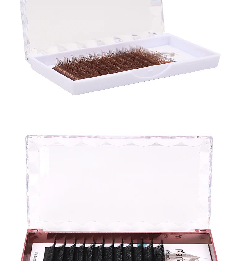 MARIA YY-förmige Wimperncluster Beauty 0.07 Y-Draht-Typ Braune Wimpernverlängerung Make-up Natürlich Weich D-Curl Volumenfächer – Detail 5