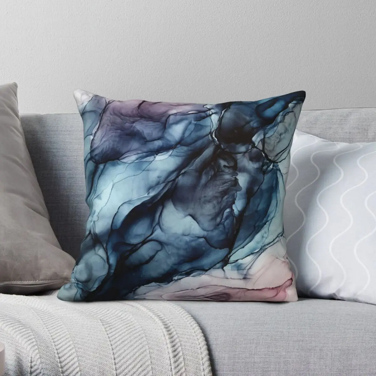 Blush And Darkness Abstract Alcohol Square Pillowcase Polyester Linen Velvet Pattern Zip Decor Home Cushion Case 45x45