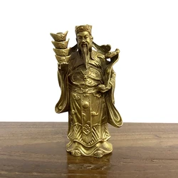 Vintage Bronze Chinese God of Wealth Longevity Statues Home Decoration Antique Traditional Buddha Feng Shui Ornaments Figurines