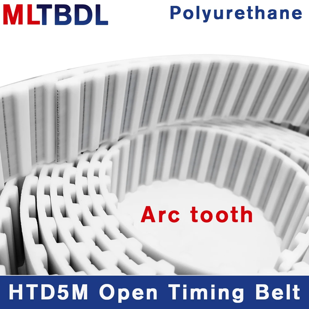 2/5meters HTD5M timing belt Width 15 20 30 40mm Color White Black PU Polyurethane with steel core HTD 5M open Synchronous pulley