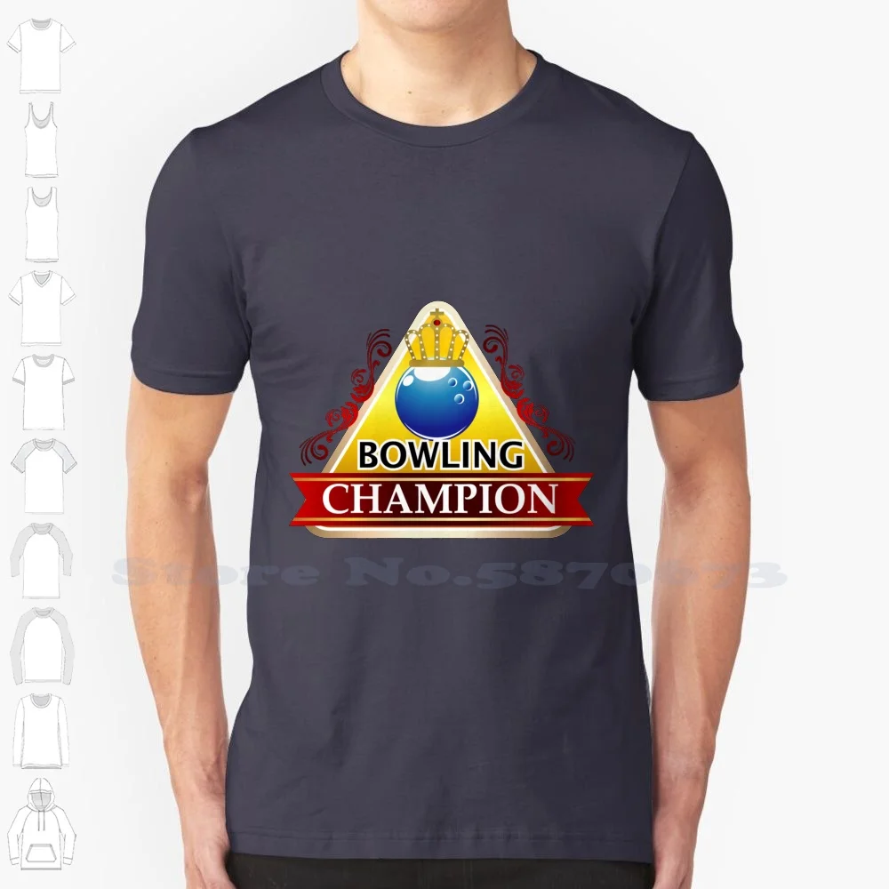 Ten Pin Bowling Champion 100% Cotton T-Shirt Sport Ten Bowling Bowling Alley Bowling Ball Strike Bowler Game Hobby Champion