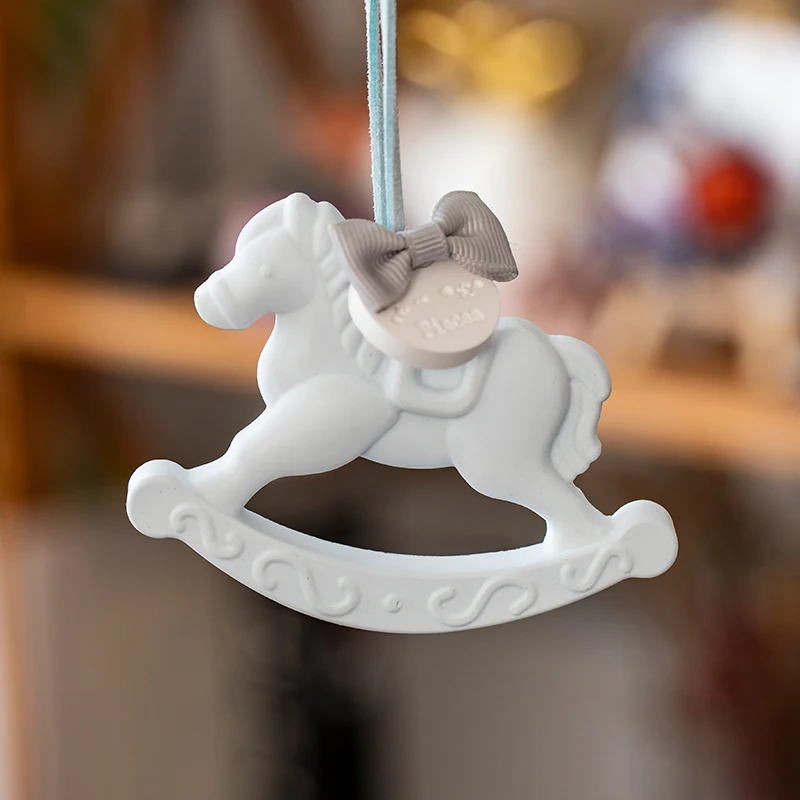 Cute Horse Shaped Aromatherapy Wax Silicone Mould For Car Pendant Decoration DIY Gypsum Plaster Molds