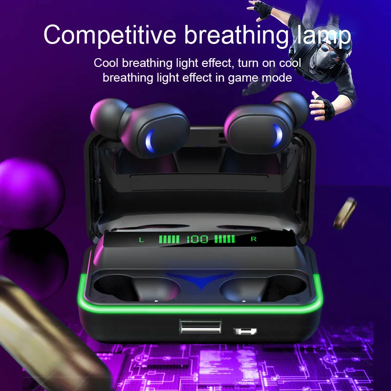 Auriculares inalámbricos dobles ECHILI TWS 5,0 auriculares graves profundos auriculares Bluetooth manos libres para iPhone Samsung Xiao mi Android TV