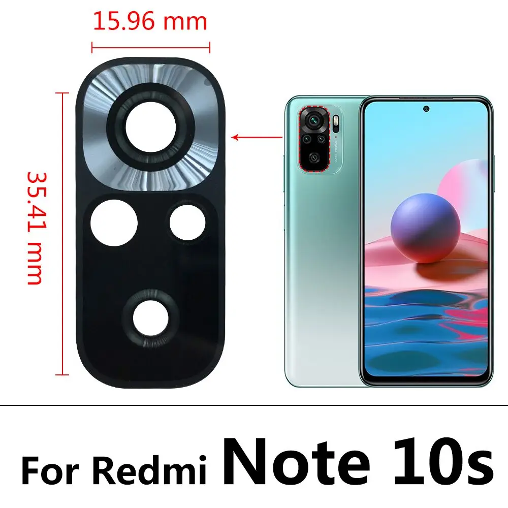 Cristal de cámara para Redmi Note 10 / Note 10 Pro / Note 10s 11 11s 11T 10 5G, Lente de Cristal de cámara trasera con pegamento adhesivo