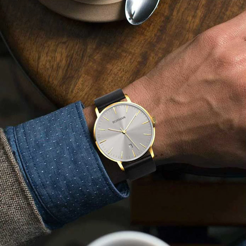 남성용 럭셔리 시계, 자동 시계, 보르만 남자 기계식 손목시계, 스위스 초박형 방수 시계