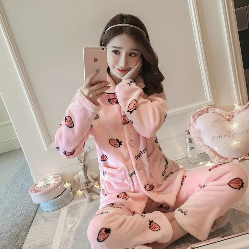 Winter Thick Warm Cotton padded Maternity Nursing Sleepwear Pajamas Clothes for Pregnant Women Pregnancy Sleep Lounge Home Wear