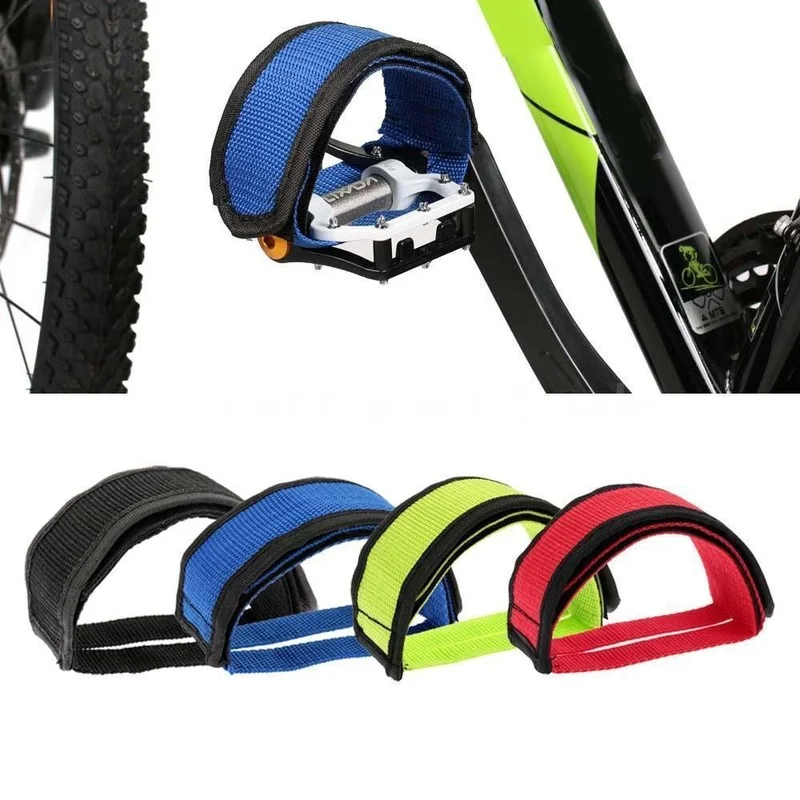 1PCS Nylon Bicycle Pedal Straps Toe Clip Strap Belt Adhesive Foot Pedal Tape Fixed Gear Bike Bicycle Accessories