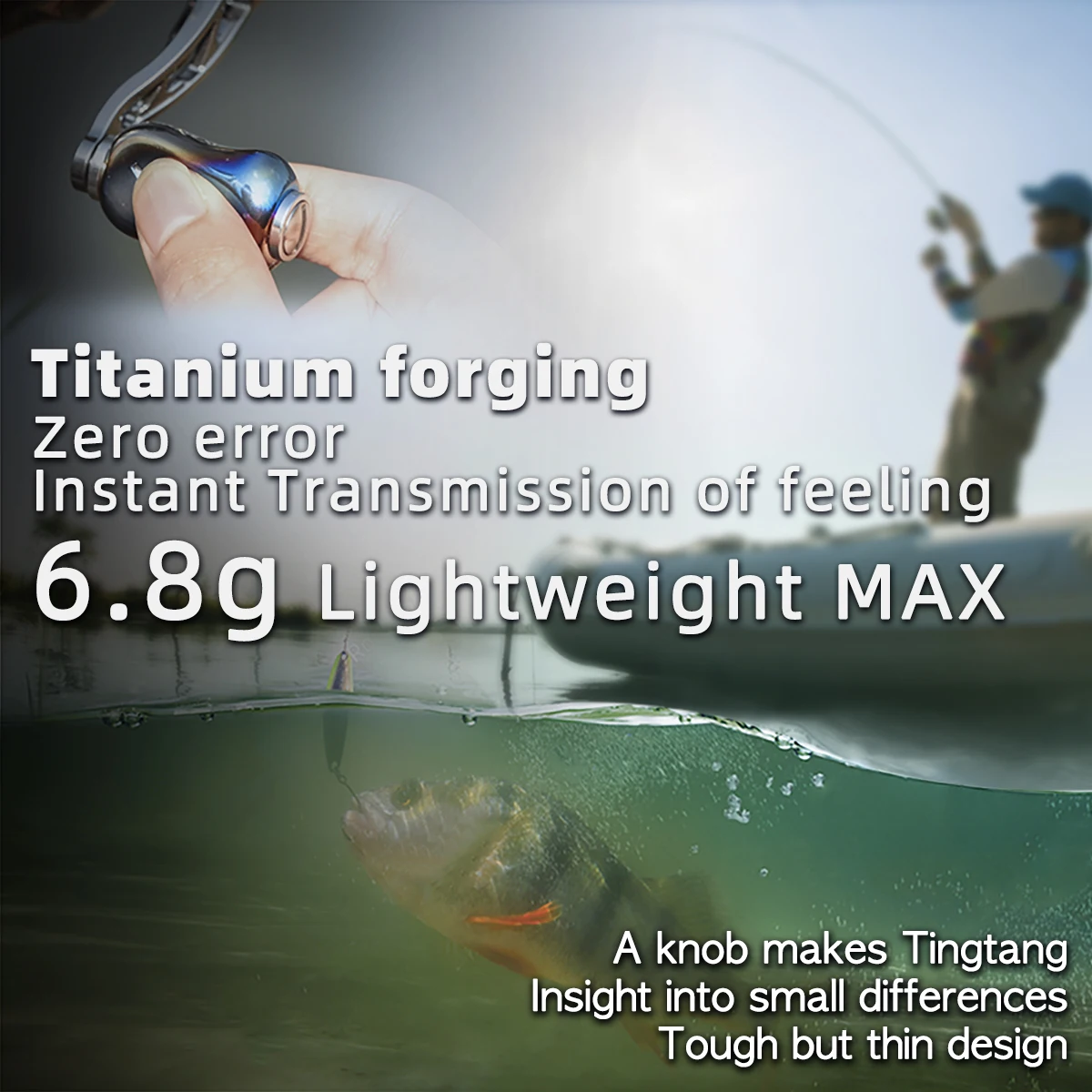 Gomexus Spinnrolle mit Titanlegierungsgriff, 82mm Rollengriff für Daiwa Shimano Stella Stradic, Doppelgriff – Detail 6