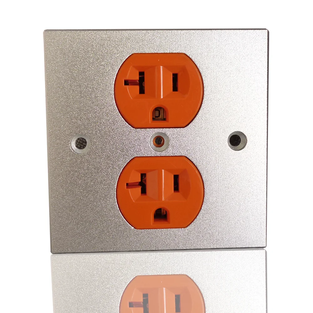 1 Pcs Phosphor bronze Copper Plated Power Distributors Power Conditioner Wall Plate Orange Hospital Grade