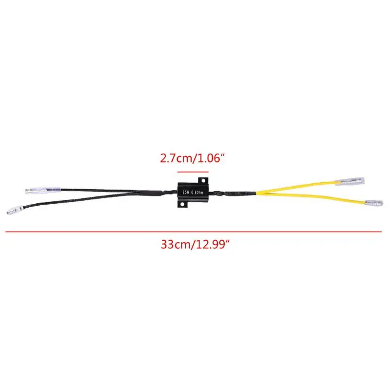 1Pair Moto Resistance Power Resistor Load Decoding Resistor for LED Mini Turn Signal Flash Light Repairing Parts 25W 6.8Ohm