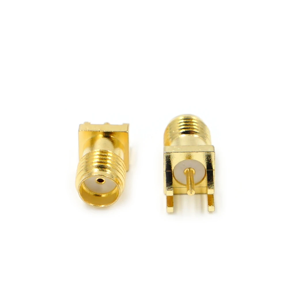 Adaptador de espaciado de 1,6mm, 10 piezas SMA hembra JacK RF coaxial conector receptáculo soldadura PCB Edge Mount Nut Clips 4 Pin Stand