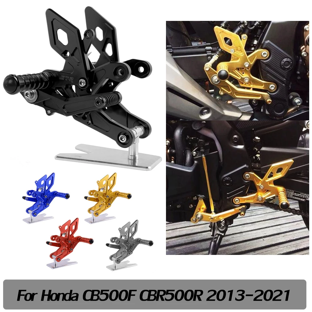 

For Honda CB500F CBR500R 2013-2023 2017 2018 2019 2020 2021 Motorcycle Adjustable Rearset Footrest Pegs Rear Sets CBR 500R Parts