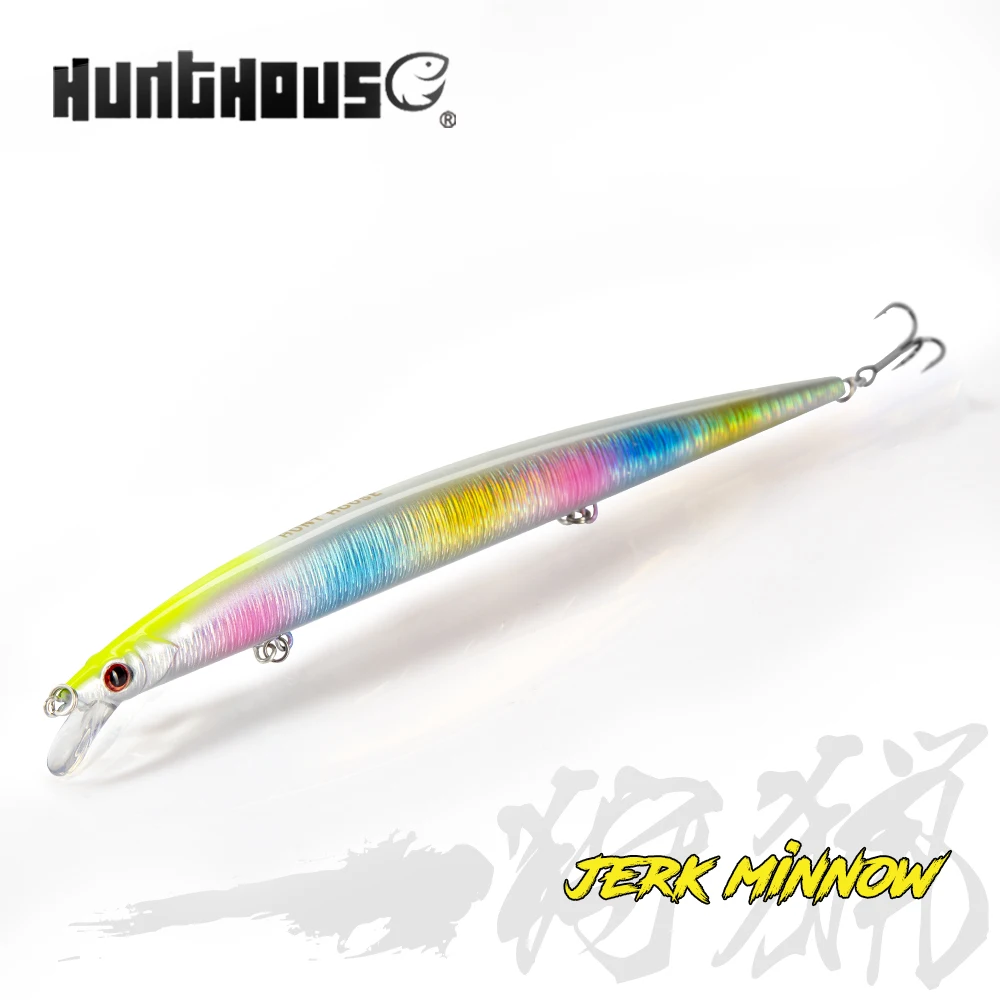 Hunthouse official store fishing lure minnow floating 210mm 34g lure hardcore minnow long casting minnow pesca seabass tuna