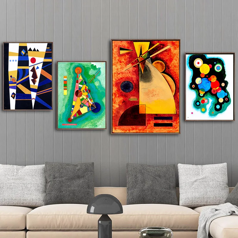 Graffiti Sky Blue Wall Art Picture Abstract Vasily Kandinsky Oil Painting Canvas Color Poster Home Decoration