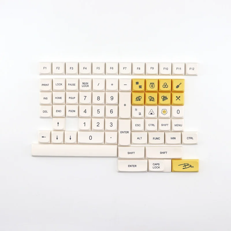 Capuchons de touches de clavier en PBT, 137 touches, profil XDA, par Sublimation, blanc lait, pour clavier mécanique anglais