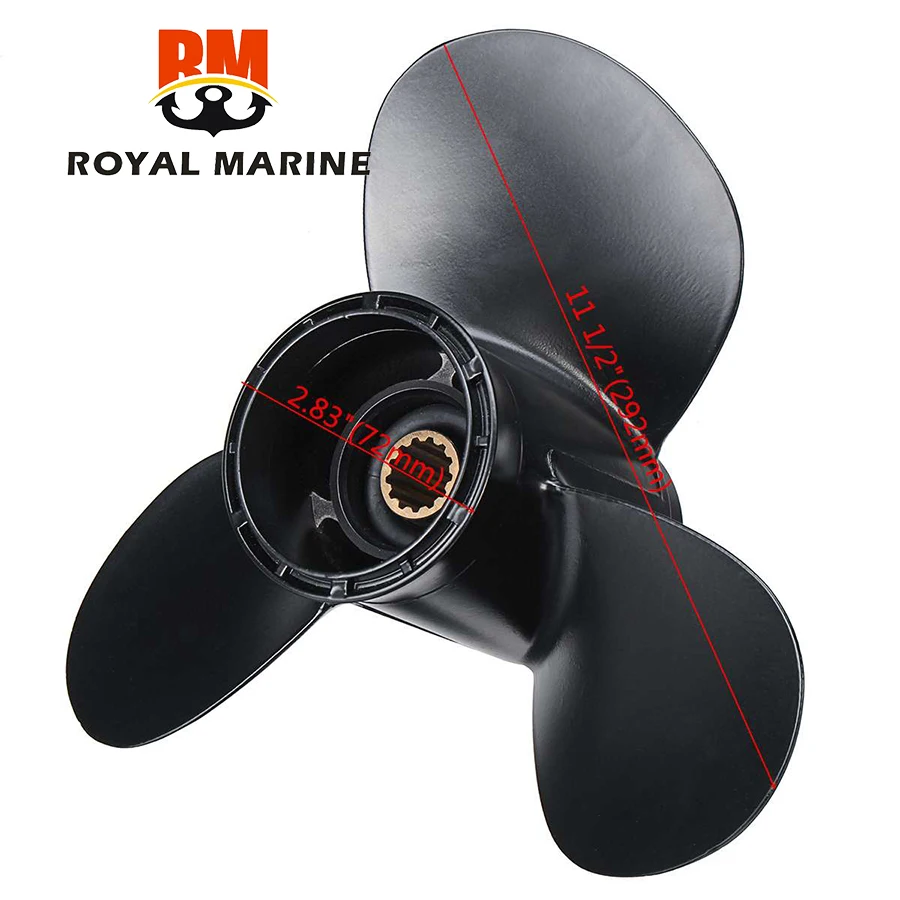 

Outboard Propeller for Suzuki 35-65HP 3 Blades 13 Spline Tooths R Rotation 58100-94313-019 11 1/2 x 13 5810094313019