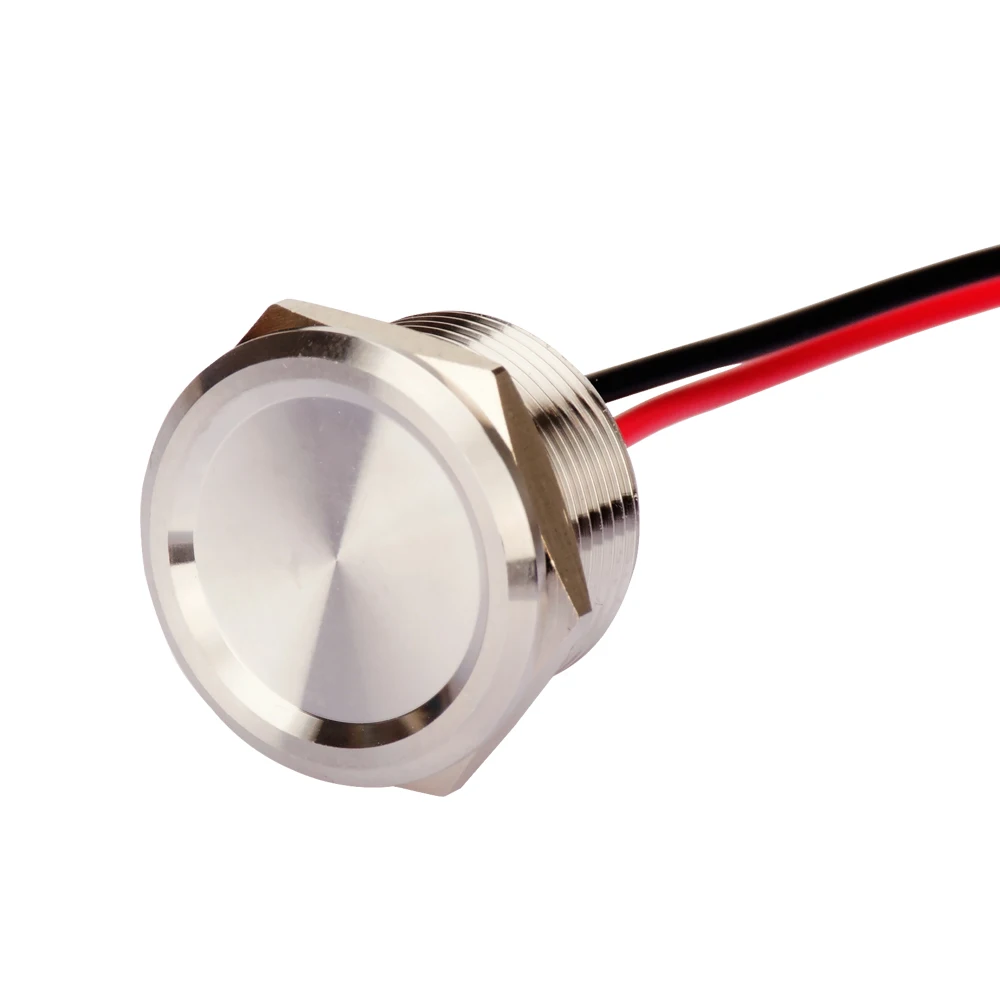 YUESHUN metalowy przełącznik piezoelektryczny ze stali nierdzewnej 16mm 19mm 22mm 25mm wodoodporny IP68 chwilowy przełącznik wciskany