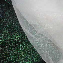White Shiny Fish-Scale Voile Tulle Mesh Fabric for Sewing Girls' Dress Bride's Veil Gloves DIY Party Home Decor Transparent Net
