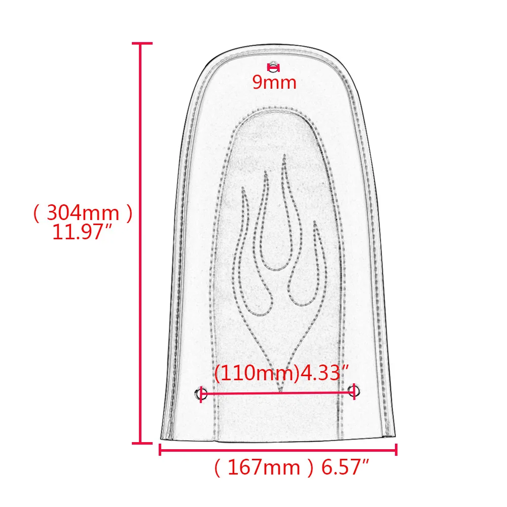 Motorcycle Flame Stitch Leather Rear Fender Bib Cover Pad For Harley Touring Electra Glide Road King 1996-2018 Accessories