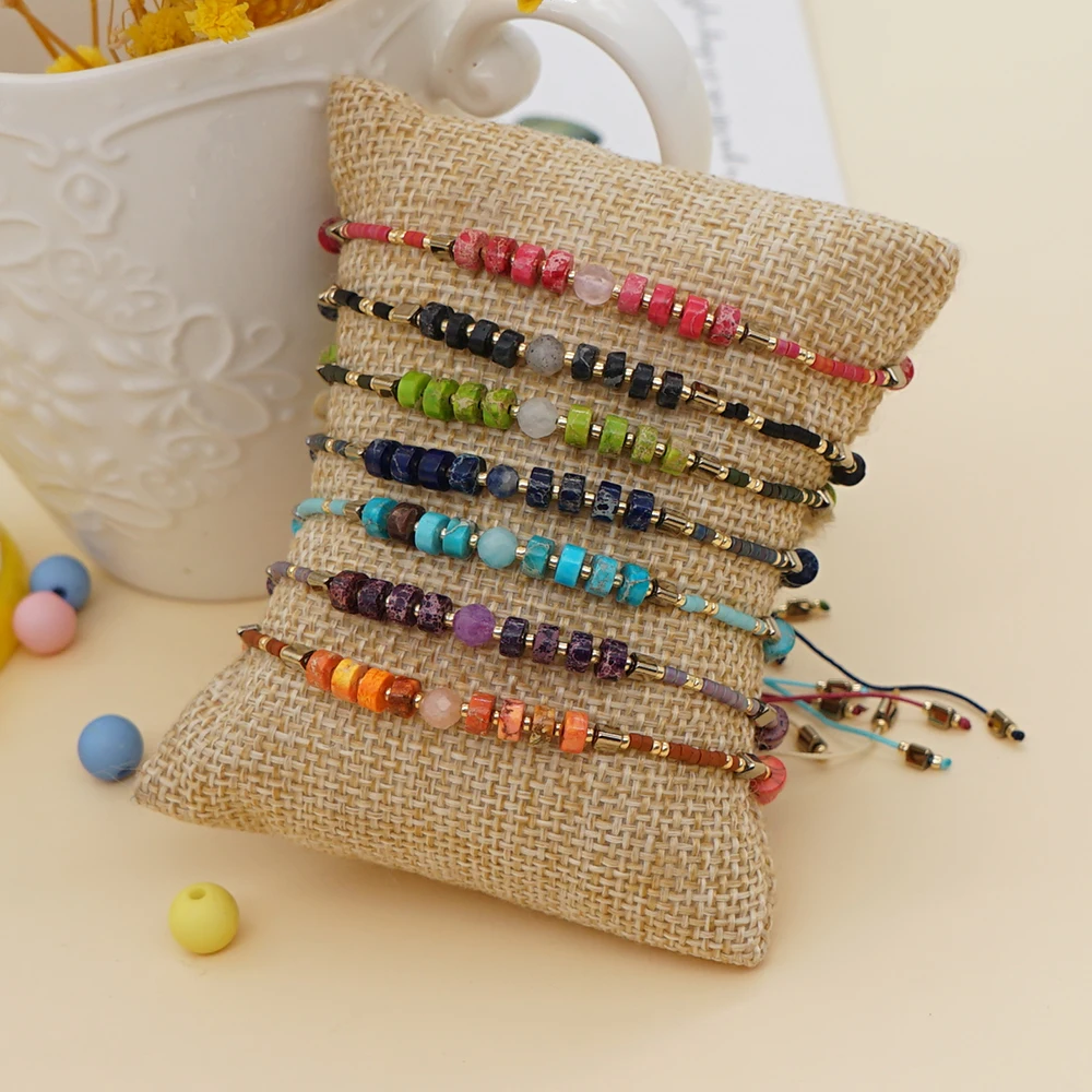 Go2Boho Tiny Bracelet Vintage Jewelry 2023 Natural Stone Bracelets For Women Miyuki Beads Pulsera Small Beaded String Braclets