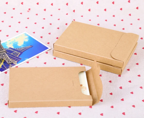 

25Pcs Kraft Postcard Box Brown Paper Gift Box Wedding Photo Packaging Box Travel Picture Storage Boxes 15.5x10.8x1.5cm