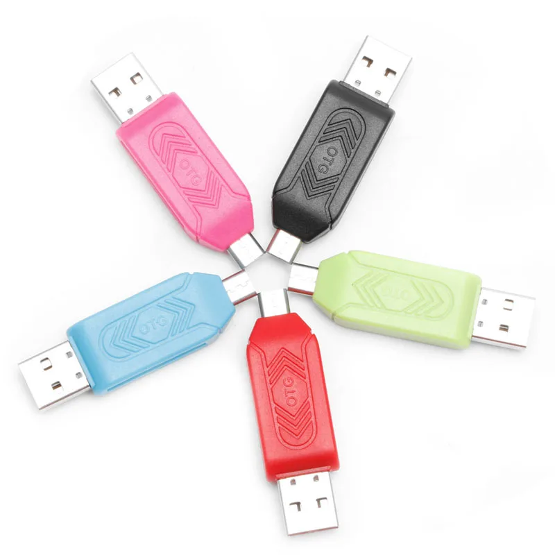 Lector de tarjetas de memoria 2 en 1, Micro USB 2,0, OTG, SDXC, TF, SD, para teléfono inteligente Android y PC