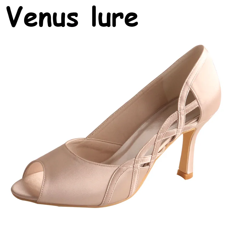 

23 Colors Women's Nude Fancy Wedding Shoes Peep Toe Heels 9CM Pumps