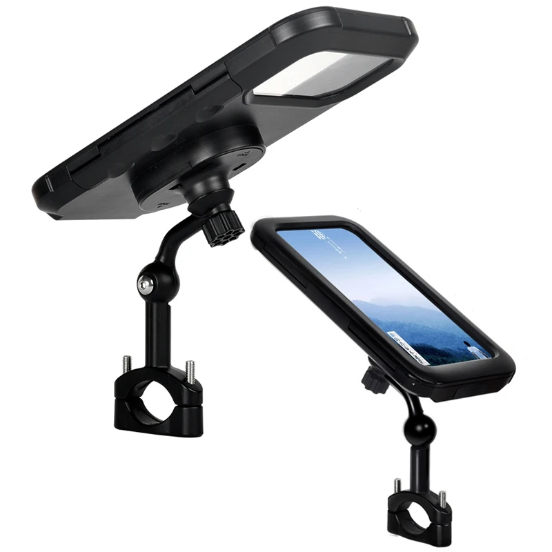 2024 New Waterproof Bike Motorcycle Mobile Phone Stand Bicycle Handlebar Cell Phone Support Mount Bracket for 4.0-7.0\