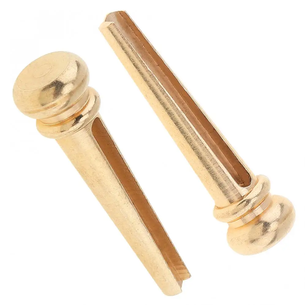 Guitar Bridge Pin 6pcs/lot  Golden Brass Bridge Pins & Bridge Nut Saddle Set for Folk Acoustic Guitar Hot