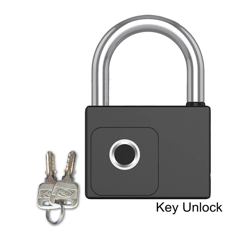 IP66 Waterproof Tuya APP Remote Smart Padlock Fingerprint Electronic Padlock USB Rechargeable Backup Port With Key Unlock